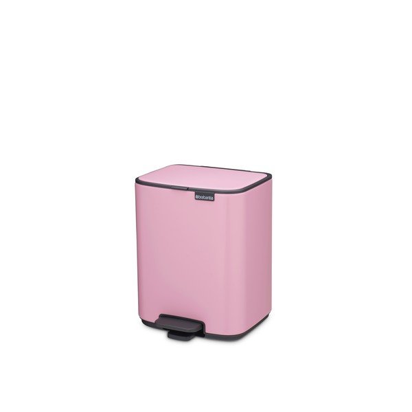 Cestino per la spazzatura rosa in acciaio con pedale 7 l Bo – Brabantia