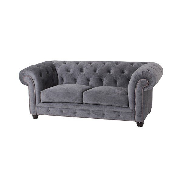 Divano Orleans Velvet grigio, 196 cm - Max Winzer-image-1