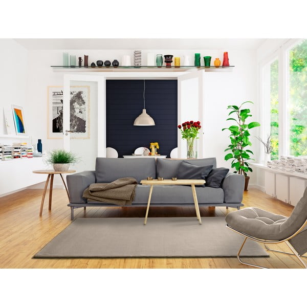 Tappeto beige , 190 x 290 cm Berna Liso - Universal-image-1