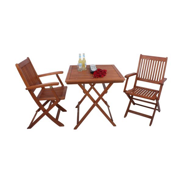 Set da pranzo da giardino in colore naturale per 2 persone Seattle - Garden Pleasure