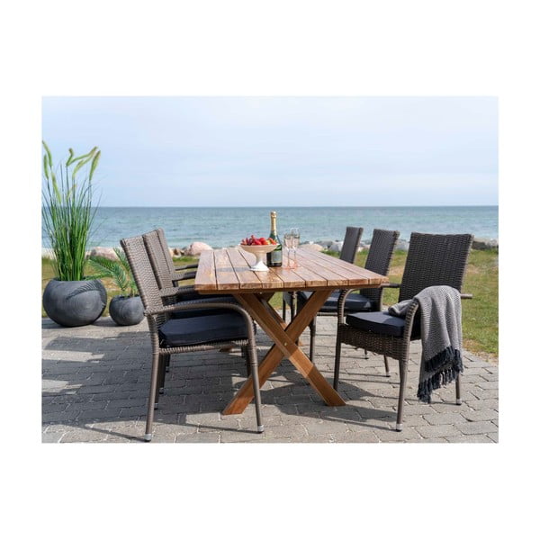 Tavolo da pranzo per esterni in legno di teak riciclato, lunghezza 200 cm Murcia - House Nordic-image-4