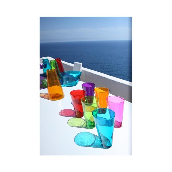 Set di decanter e 2 bicchieri rossi realizzati a mano Ponza - Surdic-image-3