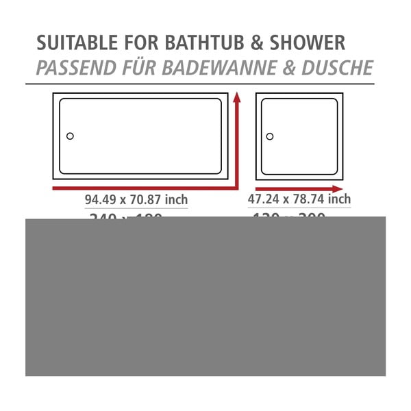 Tenda da doccia 200x180 cm Aquaris - Wenko-image-3