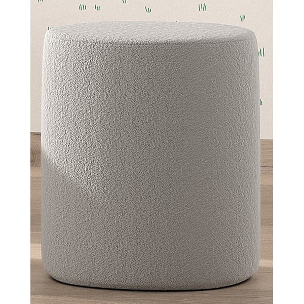 Pouf per bambini grigio chiaro in tessuto bouclé MOON - Vipack-image-1