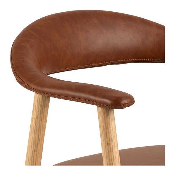 Sedie da pranzo in similpelle in colore marrone cognac e naturale in set di 2 pezzi Addi - Actona-image-4