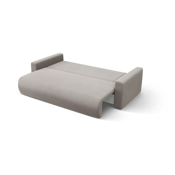 Divano angolare grigio chiaro allungabile con contenitore e rivestimento in velluto Belfast – Cosmopolitan Design-image-3