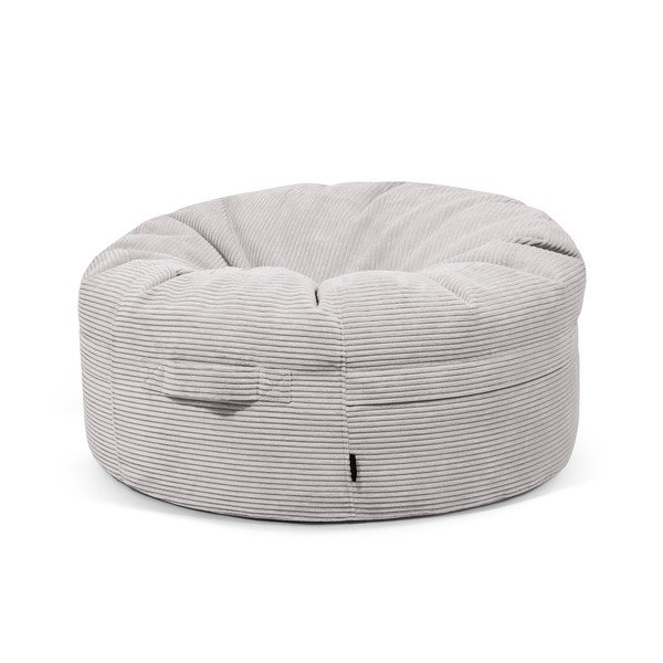 Puof a sacco grigio chiaro con rivestimento in velluto a coste Roll 105 – SLOWDOWN