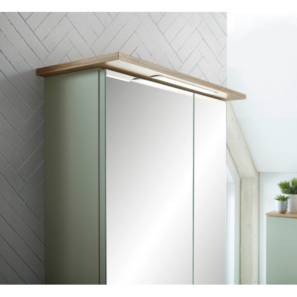 Mobile bagno sospeso verde con specchio 60x72 cm Set 963 - Pelipal-image-1