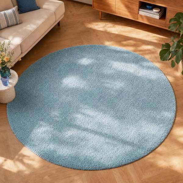 Tappeto azzurro, ø 100 cm Aqua Liso - Universal-image-4