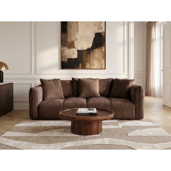 Divano marrone con rivestimento in ciniglia Harlem – Bobochic Paris-image-2