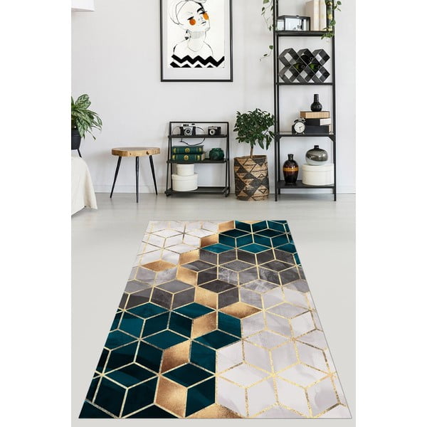 Tappeto turchese Optic, 160 x 230 cm - Rizzoli-image-2