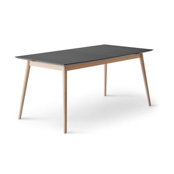 Tavolo da pranzo pieghevole con piano nero in colore nero-naturale 100x210 cm Meza - Hammel Furniture