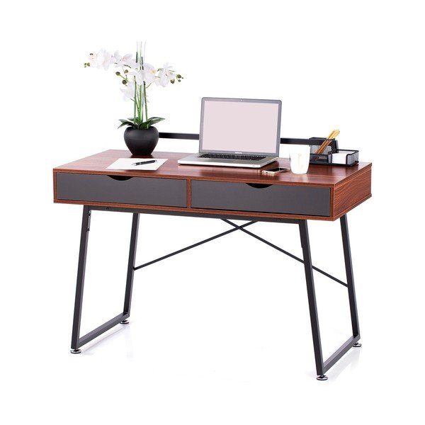 Tavolo da lavoro con piano in legno di noce 57,5x120 cm Tolm - Homede-image-3