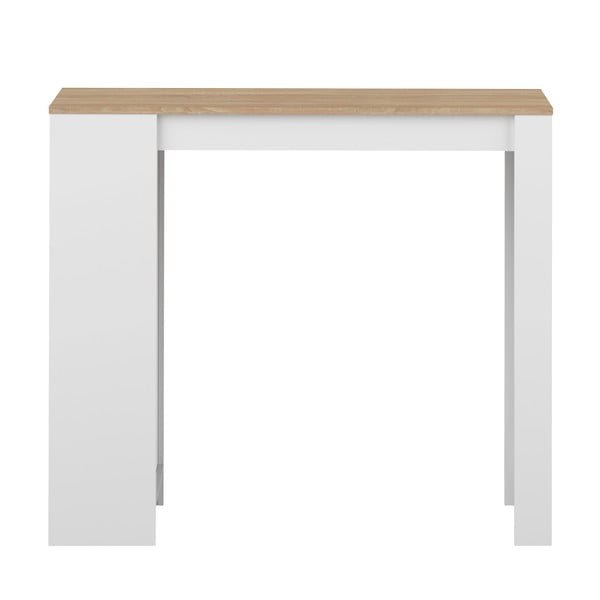 Tavolo bar bianco con piano in rovere 115x50 cm Aravis - TemaHome-image-2