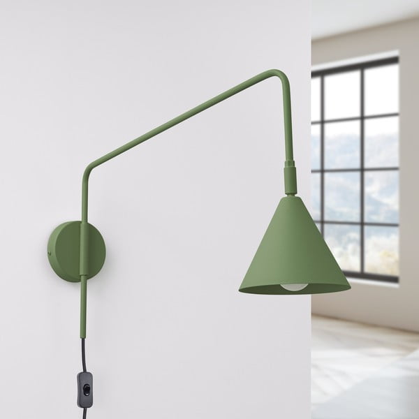 Lampada da parete verde con alimentazione a corrente Zylo – Sollux-image-4