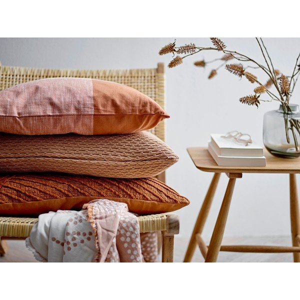 Cuscino Wave Knit arancione in misto cotone e lana, 40 x 60 cm Wave knit - Södahl-image-1