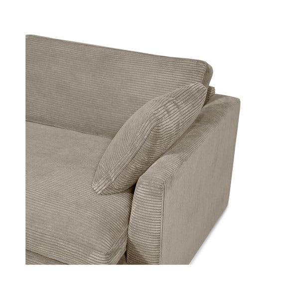 Divano in velluto a coste beige 132 cm Mobby - Scandic-image-1