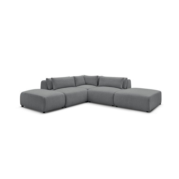 Divano angolare componibile grigio scuro reclinabile Jana – Bobochic Paris