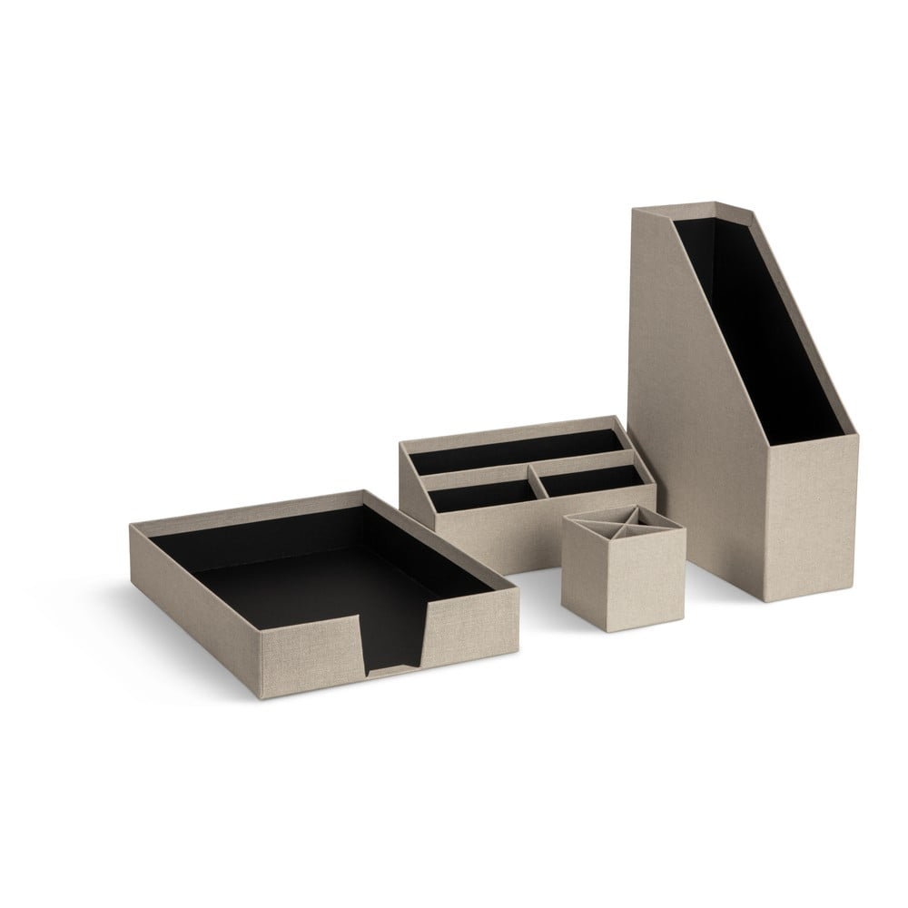 Set di organizer in cartone 4 pz Hugo Canvas Paper Laminate – Bigso | Organizer per l'ufficio