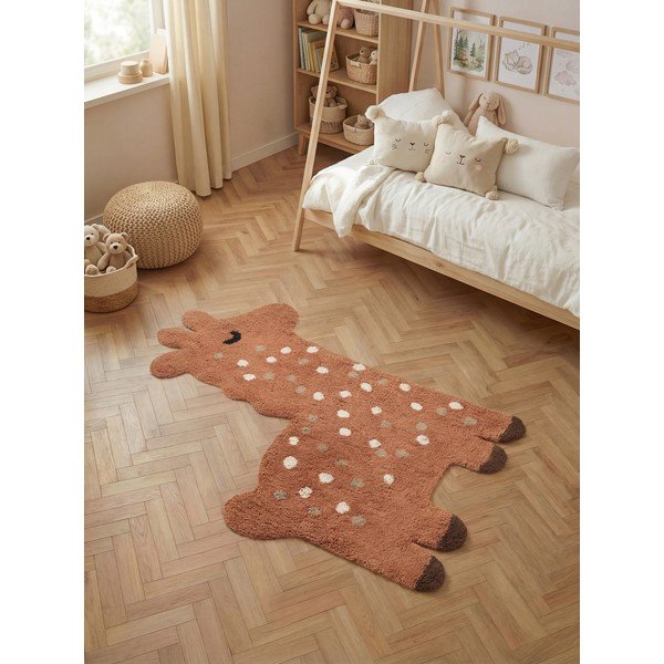 Tappeto per bambini marrone in cotone lavabile/tessuto a mano 89x120 cm Snuggle Gino – Hanse Home-image-1