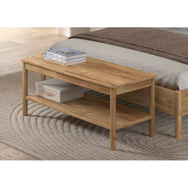 Panchina di colore naturale in legno massiccio/in MDF Olive – Vipack-image-1