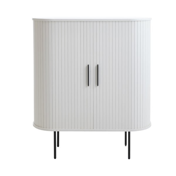 Armadietto bianco con porte scorrevoli 100x118x40 cm Nola – Unique Furniture