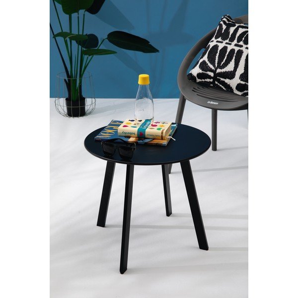 Tavolo da giardino nero Full Steel, ø 50 cm - Le Bonom-image-3