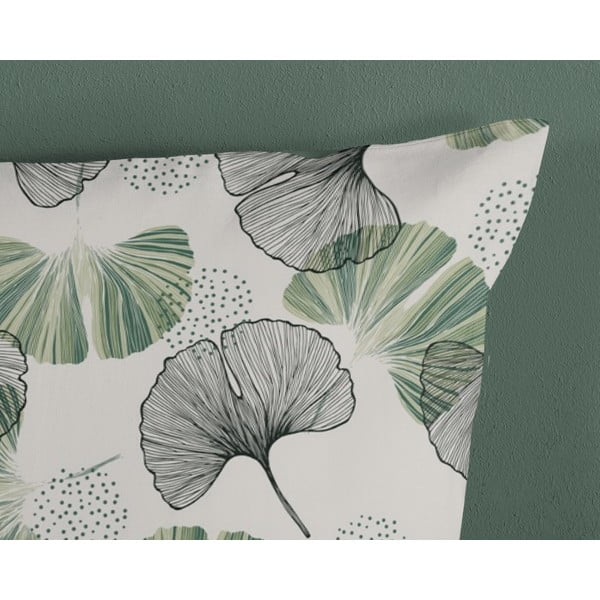 Biancheria da letto singola in cotone verde e crema 140x200 cm - Good Morning-image-3