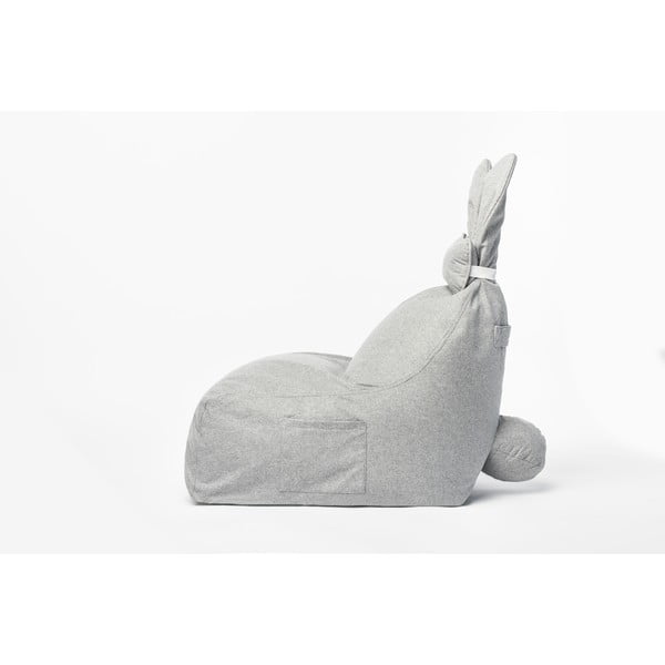 Pouf a sacco per bambini grigio chiaro Funny Bunny – The Brooklyn Kids-image-2