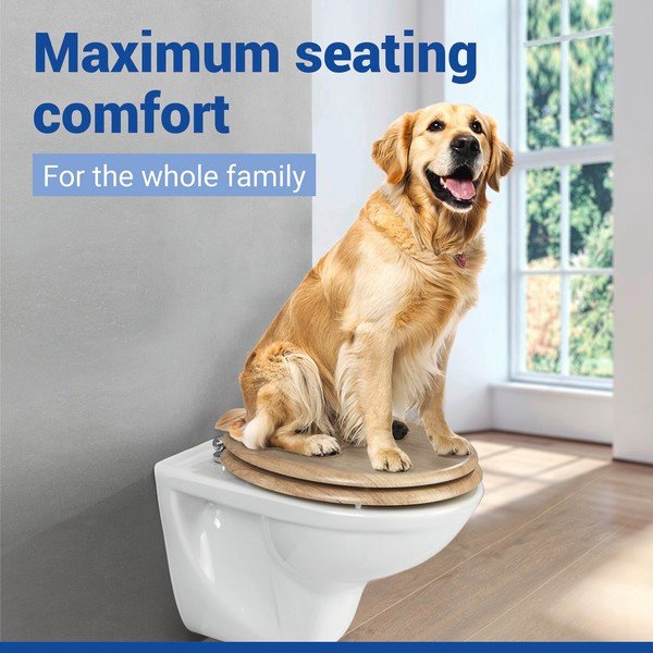 Sedile WC con chiusura Easy-Close (automatica) 37 x 43 cm Oak – Wenko-image-1