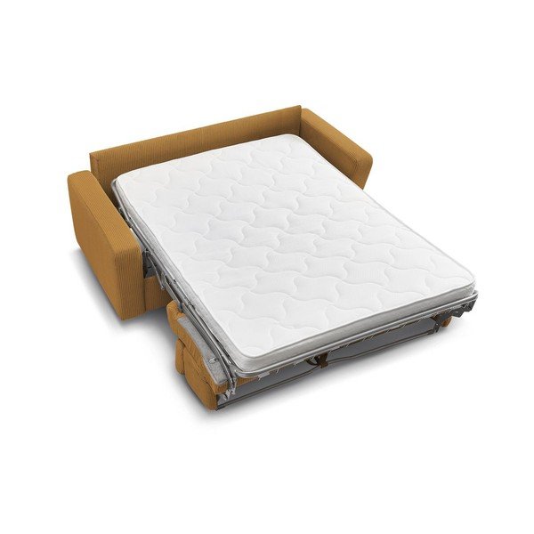 Divano color senape allungabile con rivestimento in velluto a coste 195 cm Monaco – Bobochic Paris-image-4