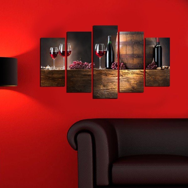 Pittura murale in più parti Wine Food - Wallity-image-1