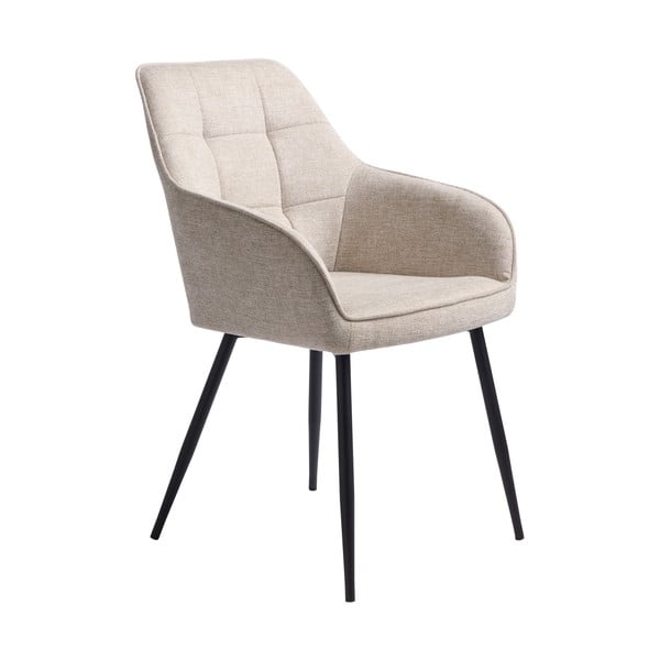 Sedia da pranzo beige in imbottito con braccioli Nolan – Unique Furniture