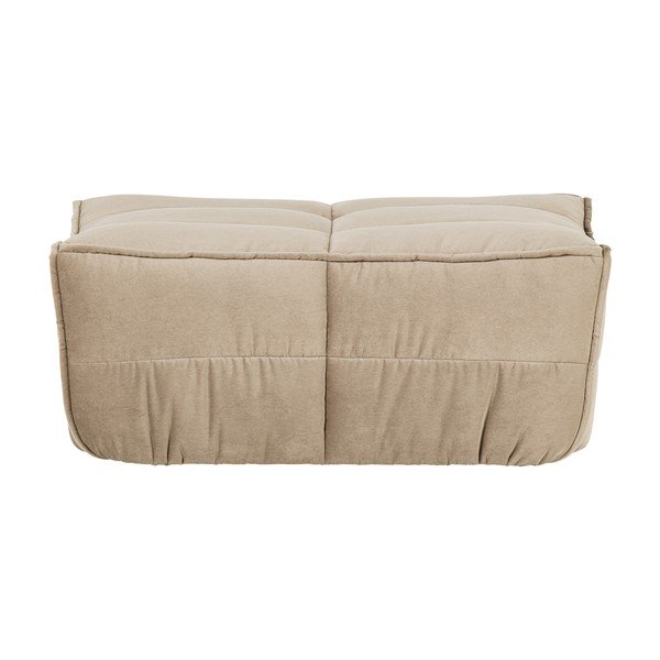 Poggiapiedi beige imbottito con rivestimento in velluto Cluster – vtwonen
