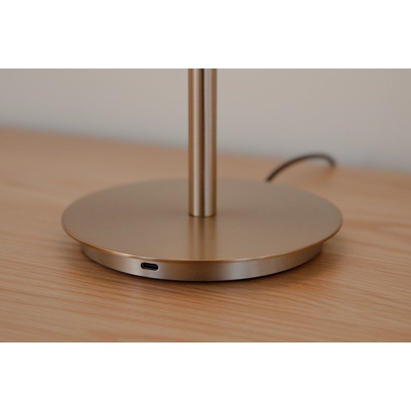 Lampada da tavolo LED color ottone in metallo con paralume in vetro con intensità regolabile (altezza totale 37 cm) Audrey Table – UMAGE-image-4