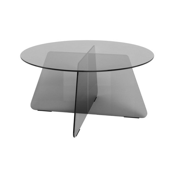 Tavolino da salotto rotondo grigio in vetro ø 80 cm Samos – Actona