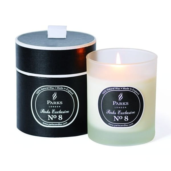 Esclusiva candela profumata Feu De Bois al legno e patchouli, 50 ore di combustione Exclusive No8 - Parks Candles London