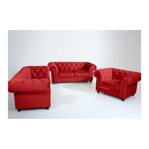 Divano rosso Orleans Velvet, 196 cm - Max Winzer-image-1