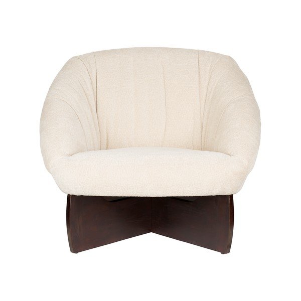 Poltrona beige con rivestimento in bouclé Emilius – Dutchbone-image-2