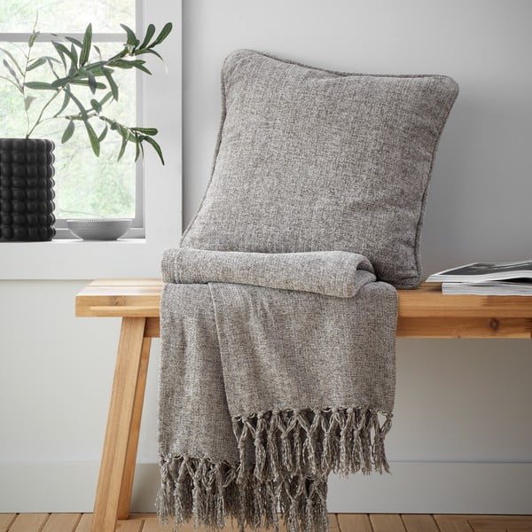 Coperta grigia in ciniglia 130x170 cm Wilson – Catherine Lansfield-image-4