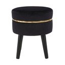 Sgabello imbottito nero Paris, ⌀ 35 cm - Mauro Ferretti