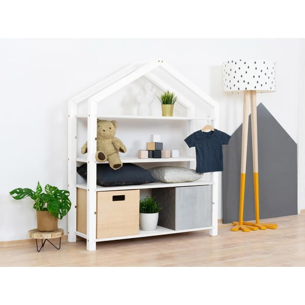 Libreria per bambini in legno bianco , 110,6 x 39 x 136,9 cm Polly - Benlemi