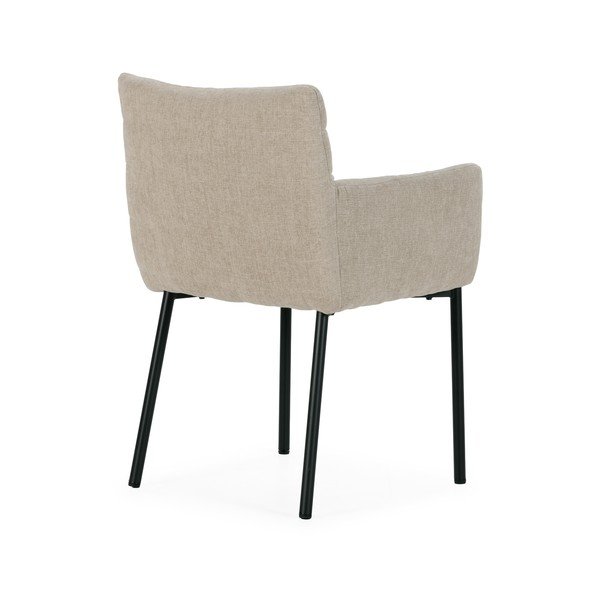 Sedia da pranzo beige imbottito con braccioli Naomi – MOME-image-4