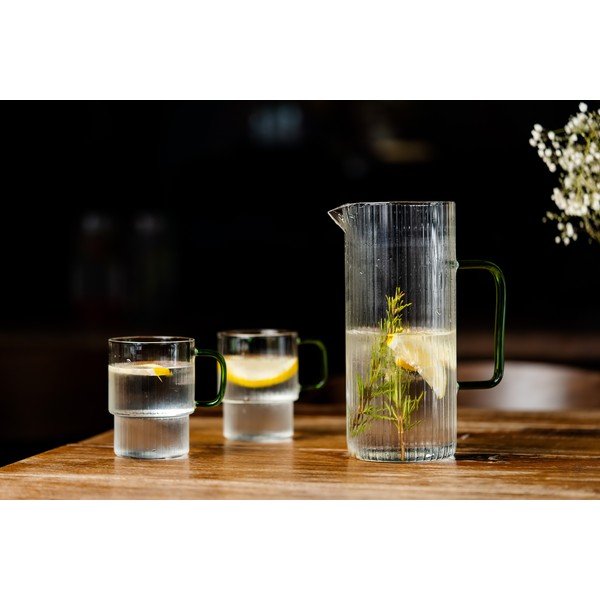 Tazze in set per cappuccino verdi in vetro 2 pz 350 ml Livio – Vialli Design-image-2