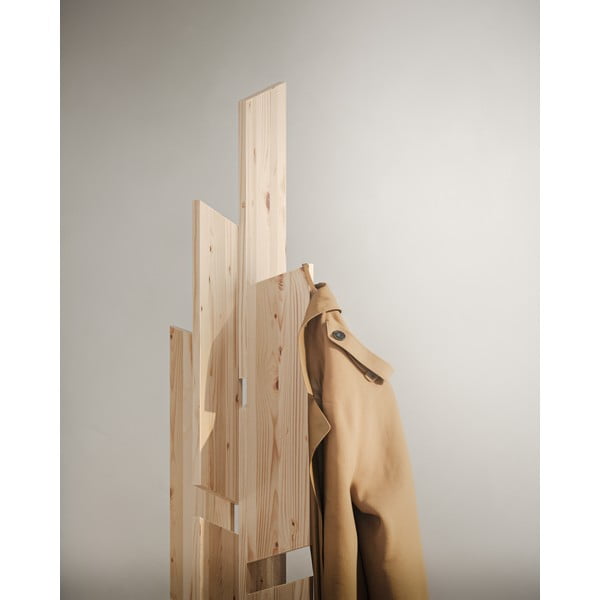 Appendiabiti di colore naturale in pino massiccio 60x186 cm Keeper – Karup Design-image-3