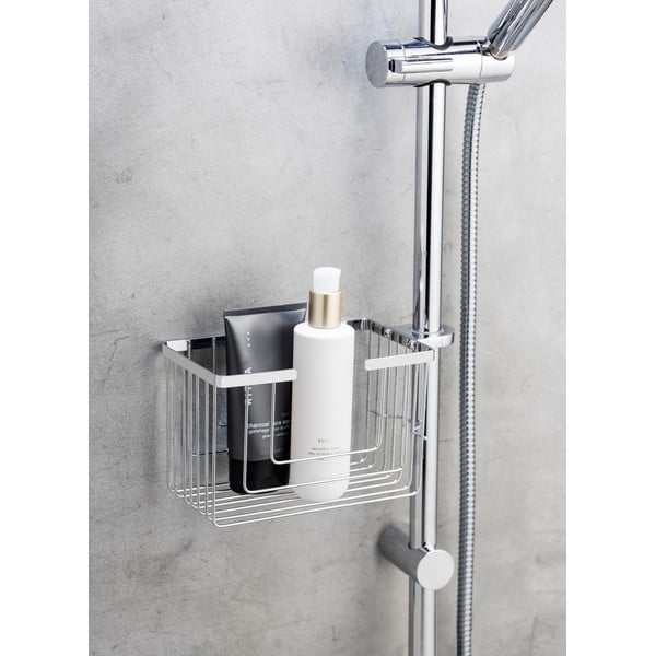 Mensola da bagno senza foratura color argento lucido in acciaio inox Valognes – Wenko-image-1