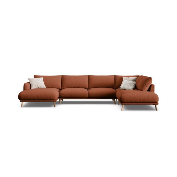 Divano angolare color terracotta (a U) Naomi – Micadoni -image-2