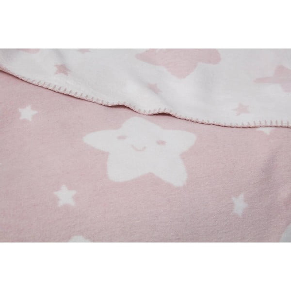 Coperta per bambini rosa chiaro in vello 100x120 cm Star – Mijolnir-image-2