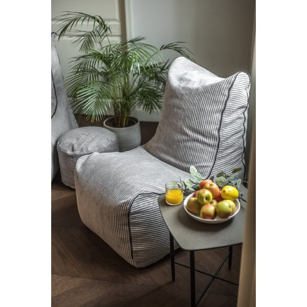 Puof a sacco blu con rivestimento in velluto a coste Seat Lounge – SLOWDOWN-image-1