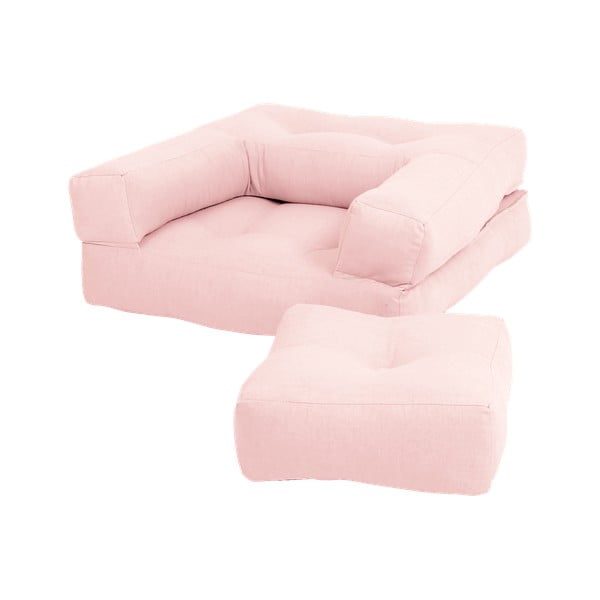 Poltrona pieghevole per bambini con sgabello Rosa Mini Cube - Karup Design